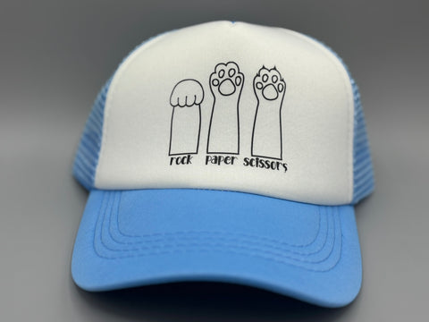 🐈 “Rock Paper Scissors (Cat Edition)” Trucker Hat