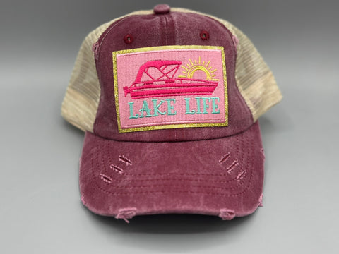 Boinkle “Lake Life” Ponytail Trucker Hat 🚤